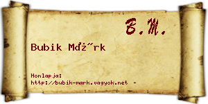 Bubik Márk névjegykártya